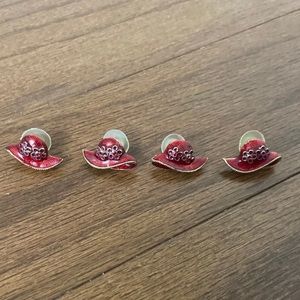 2 pair of Red hat society earrings
